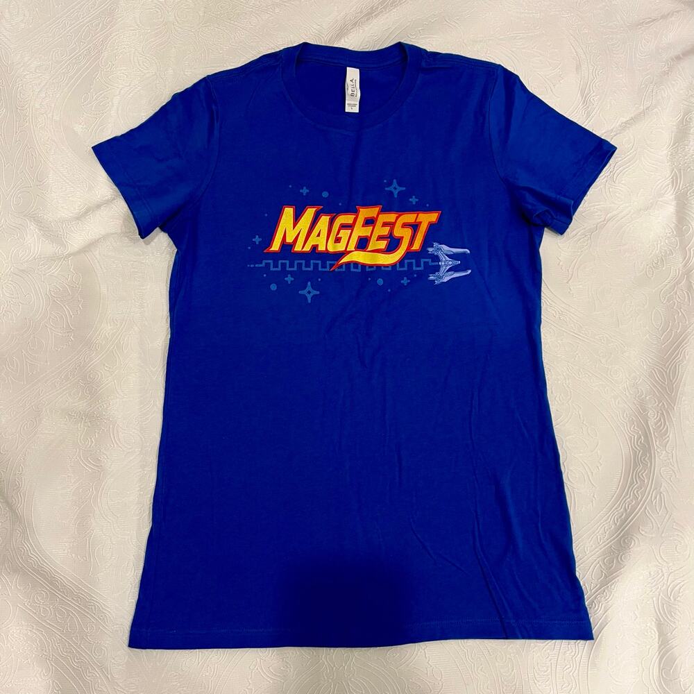 MAGfest 2019 T-shirt - 100% cotton, women's size large, blue